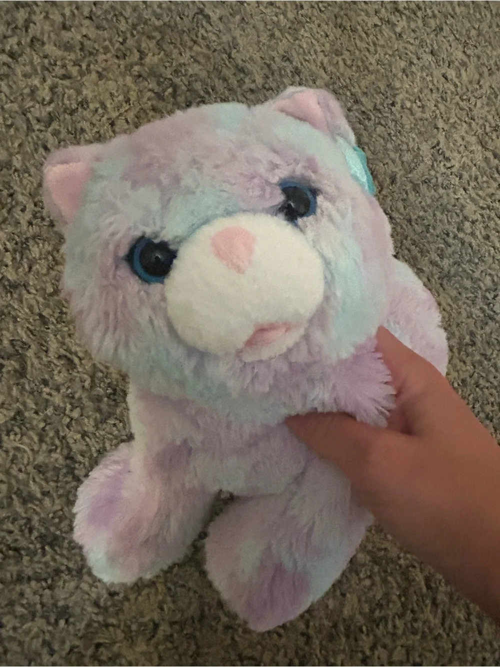 American Girl Doll Cat Plush Purple Teal Blue  12